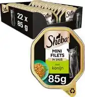 Bol.com Sheba Kattenvoer - Mini Filets - Konijn in Saus - kuipjes 22x85g aanbieding