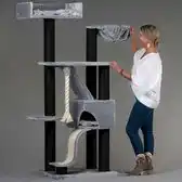 Bol.com Krabpaal Kilimandjaro de Luxe Blackline Licht Grijs krabpalen voor grote katten aanbieding