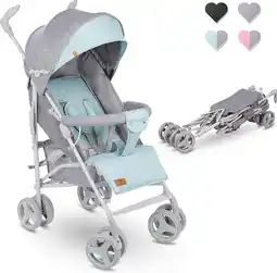 Bol.com Wandelwagen opvouwbare buggy met rugleuningverstelling 6 inch wielen (mint) aanbieding