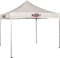 Bol.com Doorwerktent 3x3m wit doek met stalen frame aanbieding