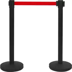 Bol.com vidaXL - Afzetpaal - met - band - staal - zwart aanbieding