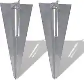 Bol.com vidaXL - Schuttingpaalpinnen - 2 - st - staal aanbieding