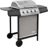 Bol.com vidaXL Gasbarbecue met 4 branders zwart en zilverkleurig aanbieding