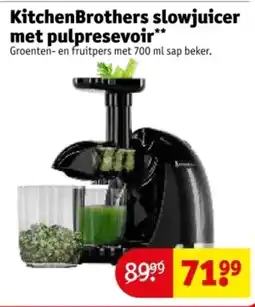 Kruidvat KitchenBrothers slowjuicer met pulpresevoir aanbieding