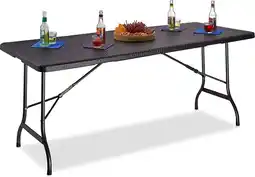 Bol.com MaxxGarden Vouwtafel - Zwart - Rotanlook - 180x70x74 cm - 6 tot 8 personen aanbieding