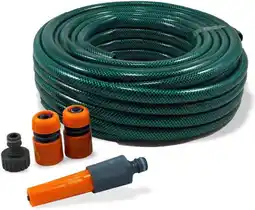 Bol.com Benson Tuinslang - 15 meter - groen - tot 8 bar - incl. koppelstukken - waterslang aanbieding