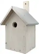 Bol.com GARDEN SPIRIT Vogelhuisje wit dakje zink 14 x 13 x 25 cm. Nestkast aanbieding