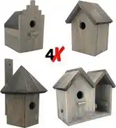 Bol.com GARDEN SPIRIT Set 4 Unieke Vogelhuisje - Nestkast pindakaaspothouder aanbieding