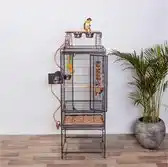 Bol.com Keddoc Vogelkooi Denver - Vogelverblijven - 50x50x154 cm Donkergrijs aanbieding