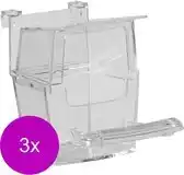 Bol.com Savic Eetbakje Universeel - Vogel - Voerbak- Drinkbak - 3 x Transparant per stuk aanbieding