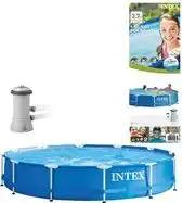 Bol.com Intex Metal Frame Opzetzwembad Set - Ø 366 cm x 76 cm met filterpomp aanbieding