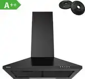 Bol.com CIARRA CBCB6201-B Afzuigkap Wandschouw 60cm Zwart - inclusief set koolstoffilters - energieklasse A aanbieding
