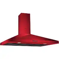 Bol.com Wiggo WE-E943R(RB) - Wandschouw Afzuigkap - 90 cm - Rood aanbieding