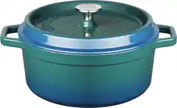 Bol.com Sola Gietijzeren Braadpan - Ø 24 cm - Blauw/groen - Inclusief deksel aanbieding