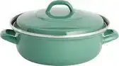 Bol.com Lite-Body - Magnus Braadpan 24cm/2,5 l met deksel- Emaille- Olijf Groen - Inductie en gas aanbieding