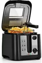 Bol.com Aigostar Olivia 30ZST - Frituurpan - Friteuse - 2.5L - met Kijkvenster - 1650W - Koude zone - Zwart aanbieding