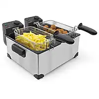 Bol.com Tomado TDF6001S - Dubbele frituurpan - 2 x 3 liter - Koude zone friteuse - RVS aanbieding