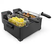 Bol.com Tomado TDF6001B - Dubbele frituurpan - 2 x 3 liter - Koude zone friteuse - zwart aanbieding