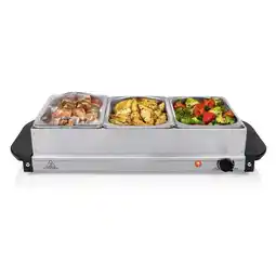 Bol.com Tristar BP-6283 - Buffetwarmer 200W - Chafing dish - 3 x 1,4 Liter - Incl deksel - RVS aanbieding