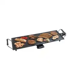 Bol.com Bestron Bakplaat - ABP603BB - 1800W - Gourmet, Grillplaat L 70x23cm - 6-8 personen - Bamboe aanbieding