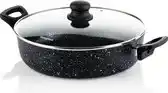 Bol.com Westinghouse Hapjespan – Ø 28 cm – Inductie – Inclusief Deksel – Black Marble aanbieding
