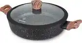 Bol.com Westinghouse Hapjespan – Ø 28 cm – Inductie Pan – Inclusief Deksel – Black Marble Wood aanbieding