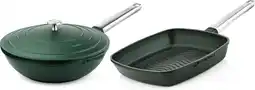 Bol.com Westinghouse Performance 2-delige Pannenset – Wokpan 28 cm + Grillpan 28 cm – Inductie – Groen aanbieding