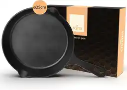Bol.com Ocina Gietijzeren pan voor BBQ en Inductie – 25 cm – Skillet - Koekenpan – Hapjespan - Pannen aanbieding