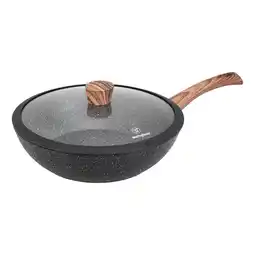 Bol.com Westinghouse Wokpan – Ø 30 cm – Inductie – Inclusief Deksel – Black Marble Wood aanbieding