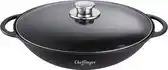 Bol.com Cheffinger Wokpan met Glazen Deksel Ø 36 cm - Inductie - Zwart aanbieding