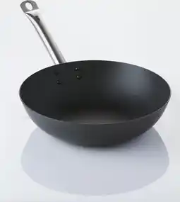 Bol.com Point-Virgule Wokpan - Carbonstaal - Excalibur Anti-aanbaklaag - Ø 30cm aanbieding