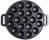 Bol.com BunYa Poffertjespan - Ø 24 cm - 19 Poffertjes - Gietijzer - Zwart aanbieding