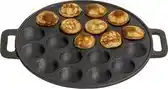 Bol.com Cookinglife Poffertjespan - Gietijzer - ø 24 cm - 19 poffertjes aanbieding