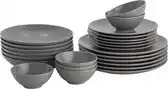 Bol.com Lite-Body Serviesset - Zwart Groen Grijs - 6 personen - 24 delig aanbieding