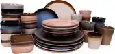 Bol.com 42 delige serviesset - 6 personen - meerkleurig - aardewerk - Earth style - Kade 171 - hip en trendy aanbieding
