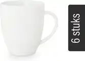 Bol.com vtwonen - Basic - Set van 6 - Mokken met Oor - Wit - Porselein - 275ml aanbieding
