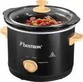 Bol.com Bestron Slowcooker 120W - ASC150BW - 1.5L - Keramische binnenpan - Zwart/Hout aanbieding