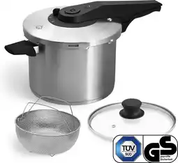 Bol.com Springlane Roestvrijstalen Snelkookpan - Inductie - Pressure Cooker - 6,0 l met Stoommand aanbieding