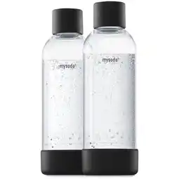 Bol.com Mysoda - Set van 2 herbruikbare flessen van 1 liter - zwart- Geschikt voor Mysoda apparaten aanbieding