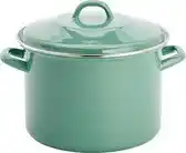 Bol.com Lite-Body Magnus Soeppan/Stamppotpan met deksel - 24cm/8l - Emaille - Olijf groen - Inductie en gas aanbieding