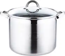 Bol.com Ceruzo - RVS - Grote Soeppan - 20 Liter- Diameter 32 cm- H 25cm - Inductie - Stamppotpan aanbieding