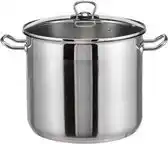 Bol.com RVS Soeppan met glazen deksel - 15 liter - Vaatwasserbestendig aanbieding