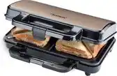 Bol.com Bestron Tosti apparaat - ASM90XLSAT - 900W - Voor 2 tosti's - Anti aanbaklaag - Wit/Grijs aanbieding