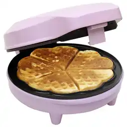 Bol.com Bestron Wafelijzer - ASW217 - 700W - 5 hartvormige wafels - Anti aanbaklaag - Roze aanbieding