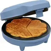 Bol.com Bestron Wafelijzer - ASW217B - 700W - 5 hartvormige wafels - Anti aanbaklaag - Blauw aanbieding