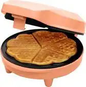Bol.com Bestron Wafelijzer - ASW217PE - 700W - 5 hartvormige wafels - Anti aanbaklaag - Oranje aanbieding