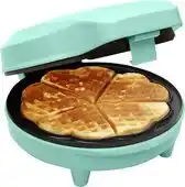 Bol.com Bestron Wafelijzer - ASW217M - 700W - 5 hartvormige wafels - Anti aanbaklaag - Mint aanbieding