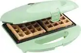 Bol.com Bestron Wafelijzer - ASW401 - 700W - 2 wafels - Anti aanbaklaag - Groen aanbieding