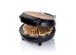 Bol.com Bestron Wafelijzer - AWM700CO - 700W - 5 hartvormige wafels - Anti aanbaklaag - Koper/Zwart aanbieding
