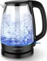 Bol.com Aigostar Waterkoker met LED - Glass - 1,7L - Retro - 2200W - Zwart - Adam 30GOM aanbieding
